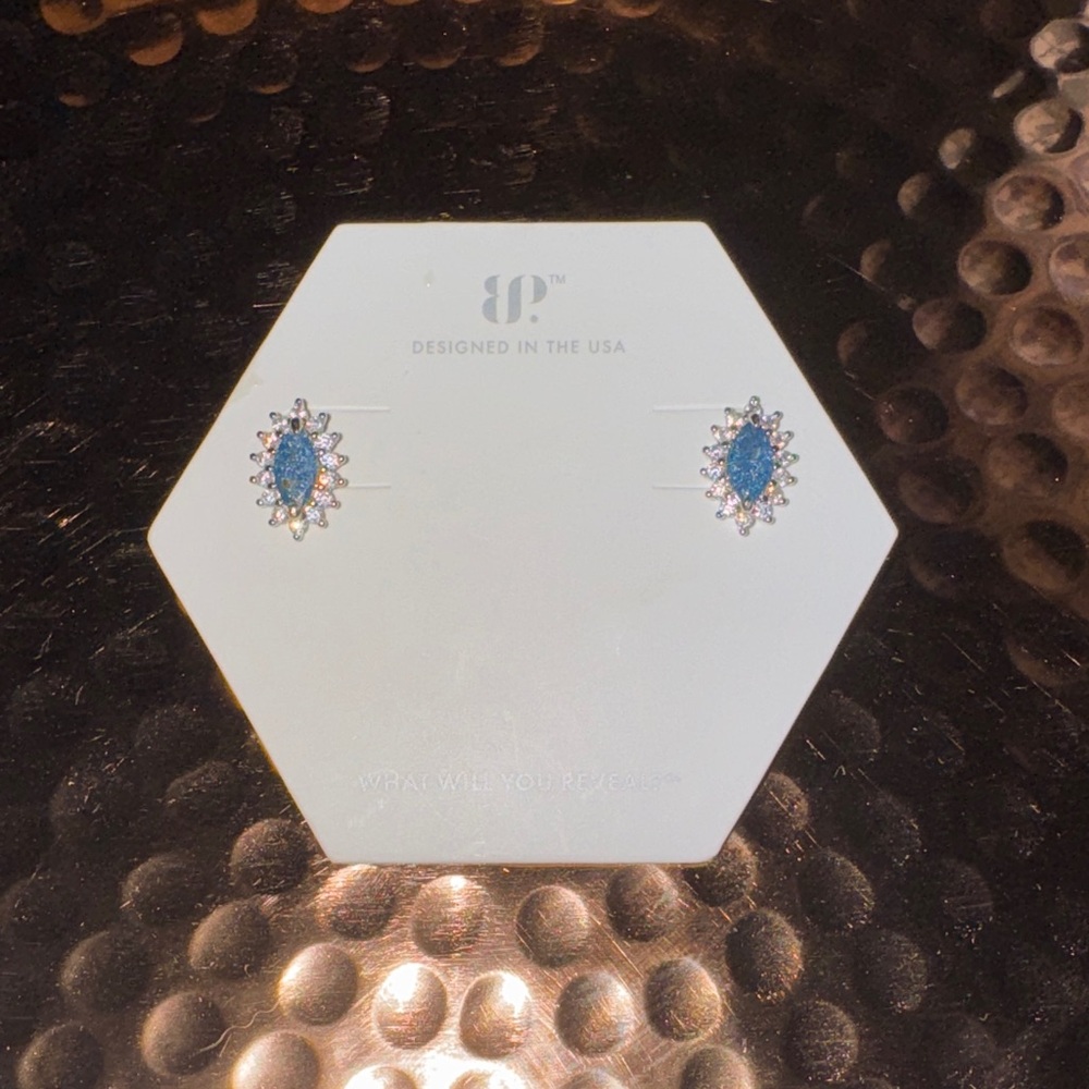 The Elsie Earrings Lab Created London Blue Sapphire Ice Crystal Earrings